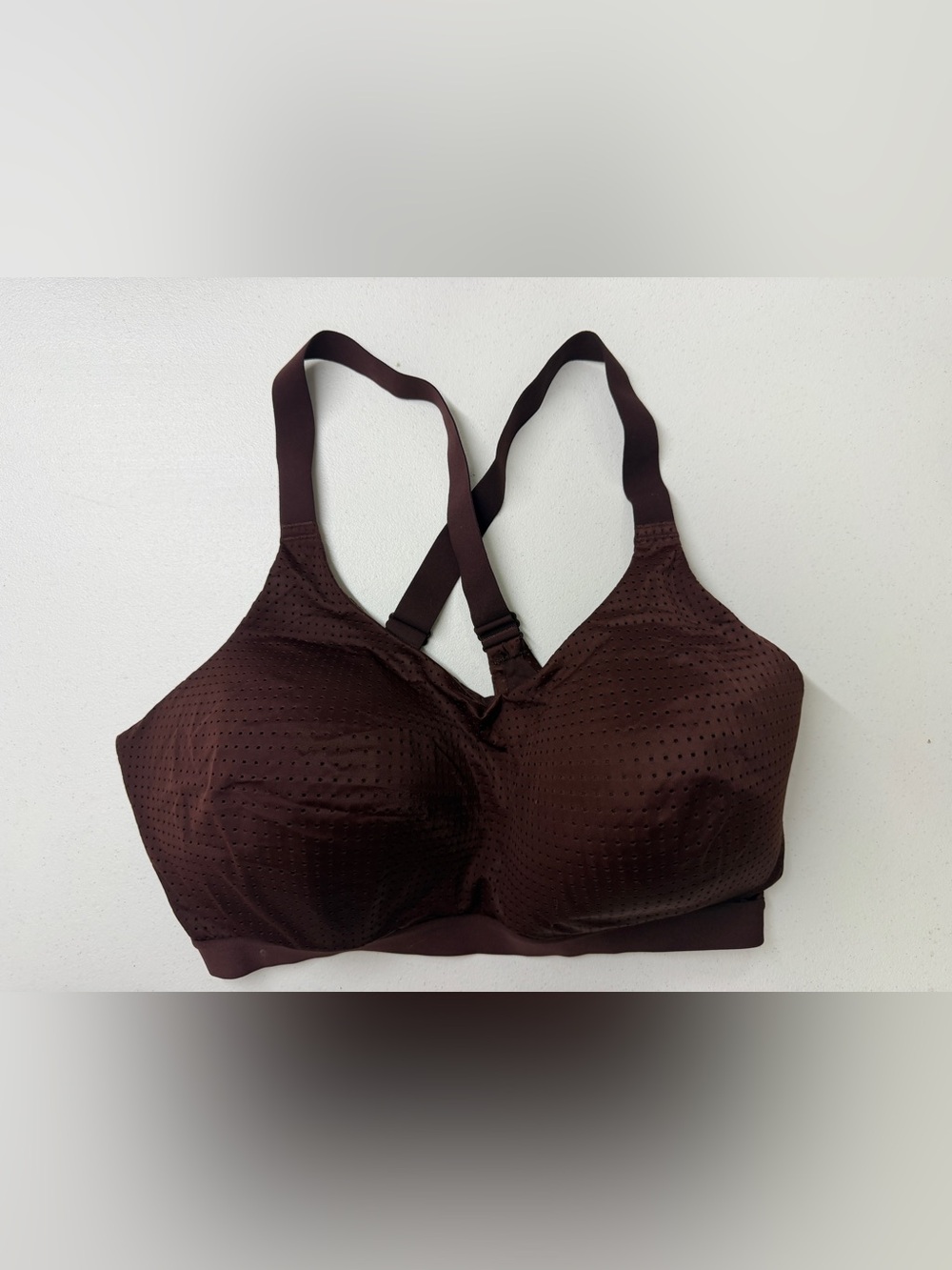 Victoria’s Secret VSX Sport Bra 36DDD Brown Burgundy Padded Racerback Athletic